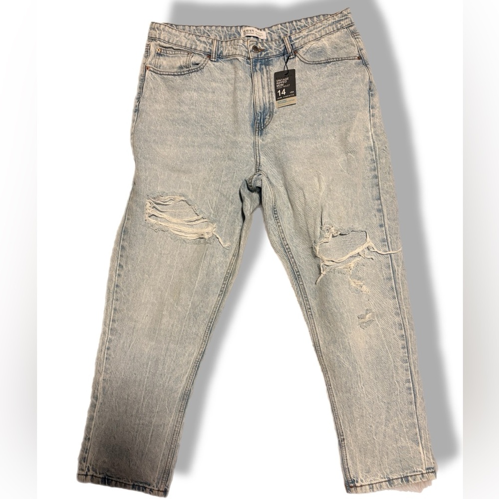 PRIMARK Denim Co. Vintage Ripped Mom Jeans -14 NWT